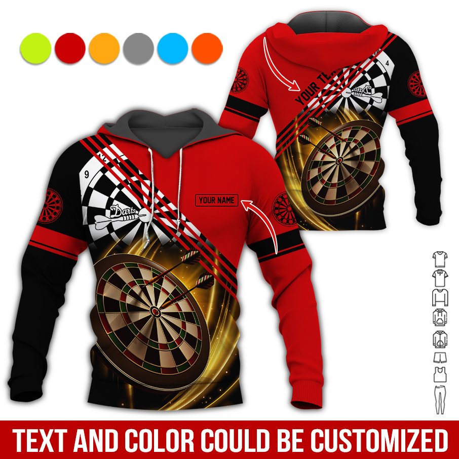 Customized Name & Text Darts Premium Hoodie, Custom Darts Team Hoodie For Men & Women, Perfect Gift For Darts Lovers, Friend, Family