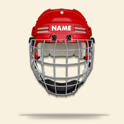 Custom Hockey Acrylic Keychain, Personalized Hockey Helmet Keychain, Christmas Helmet Keychain,Perfect Gift For Hockey Lover