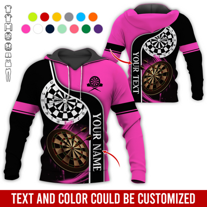 Customized Darts Premium Hoodie, Personalized Name & Text Darts Black Hoodie, Perfect Gift For Darts Lovers, Friend, Family