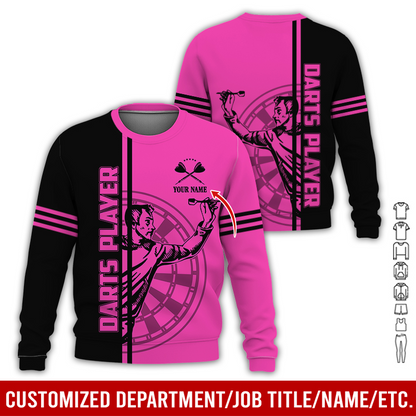 Customized Darts Sweatshirt, Men Playing Darts Pattern Sweatshirt For Men & Women, Perfect Gift For Darts Lovers, Friend, Family