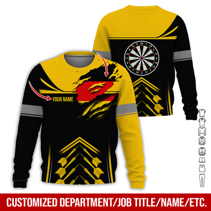 Customized National flag Darts Sweatshirt, National flag Darts Sweatshirt For Men & Women, Perfect Gift For Darts Lovers, Friend, Family