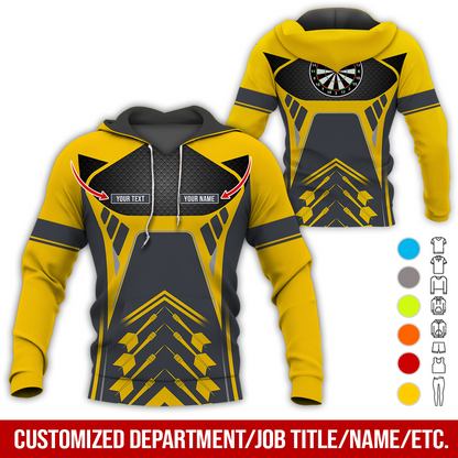 Customized Name Darts Premium Hoodie, Personalize Your Style With Our Custom Name Darts Hoodie For Darts Lovers, Friend, Family