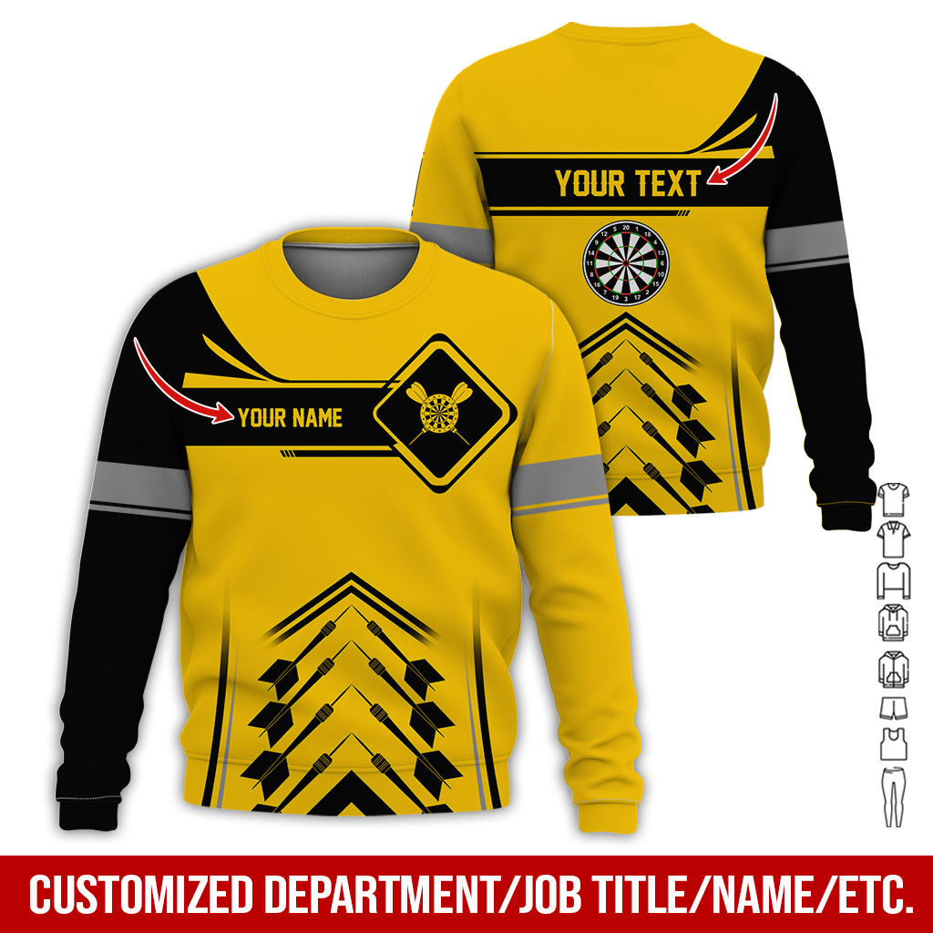 Customized Name Darts Sweatshirt, Elevate Your Dart Game With Our Custom Name Sweatshirt, Perfect Gift For Darts Lovers, Friend, Family