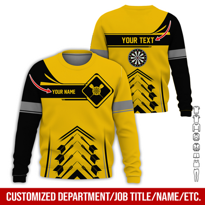 Customized Name Darts Sweatshirt, Elevate Your Dart Game With Our Custom Name Sweatshirt, Perfect Gift For Darts Lovers, Friend, Family