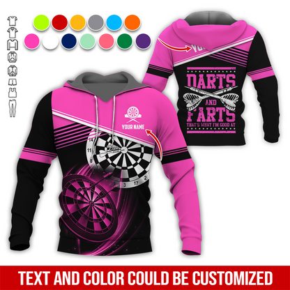 Customized Name & Text Darts Premium Hoodie, Darts & Darts That's What I'm Good At Hoodie, Perfect Gift For Darts Lovers, Darts Player