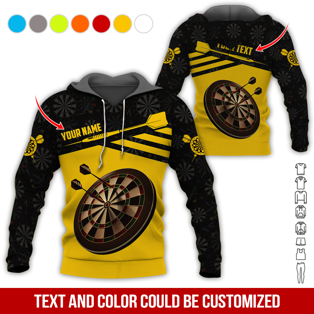 Customized Name Darts Premium Hoodie, Custom Name Darts Hoodie With Darts Pattern - Gift For Darts Lovers, Friend, Family