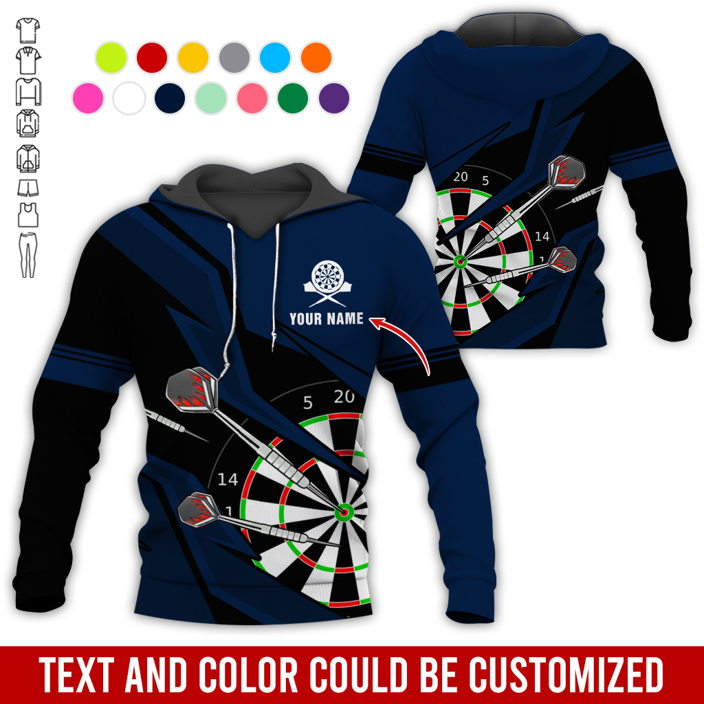 Customized Name Darts Premium Hoodie, Lightning Pattern Darts Hoodie For Men & Woman, Perfect Gift For Darts Lovers, Darts Player