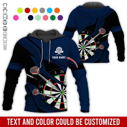 Customized Name Darts Premium Hoodie, Lightning Pattern Darts Hoodie For Men & Woman, Perfect Gift For Darts Lovers, Darts Player