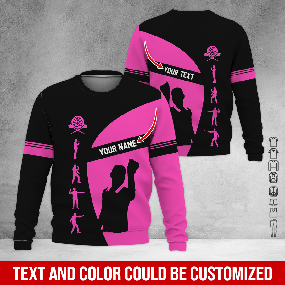 Customized Darts Sweatshirt, Personalized Name Sweatshirt, How to play Darts Pattern Sweatshirt, Perfect Gift For Darts Lovers, Friend, Family