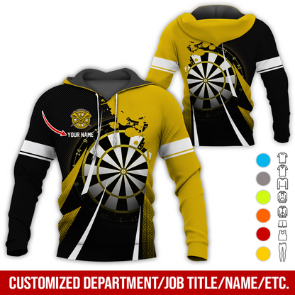 Customized Name Darts Premium Hoodie, Ink Spill Pattern Darts Hoodie For Men & Women - Gift For Darts Lovers, Friend, Family