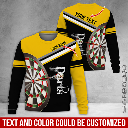 Customized Darts Sweatshirt, Personalized Name & Text Shirts, Darts Pattern Shirts, Perfect Gift For Darts Lovers, Friend, Family