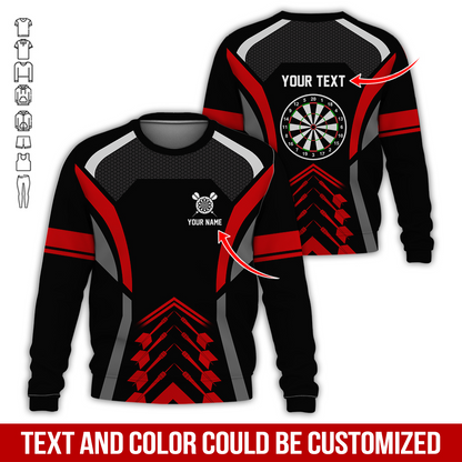 Customized Name Darts Sweatshirt, Dartboards Pattern Sweatshirt For Darts Player, Perfect Gift For Darts Lovers, Friend, Family