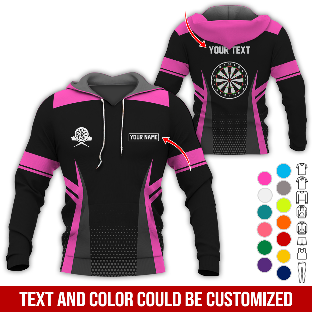 Customized Name & Text Darts Premium Hoodie, Darts Pattern Hoodie, Perfect Gift For Darts Lovers, Friend, Family