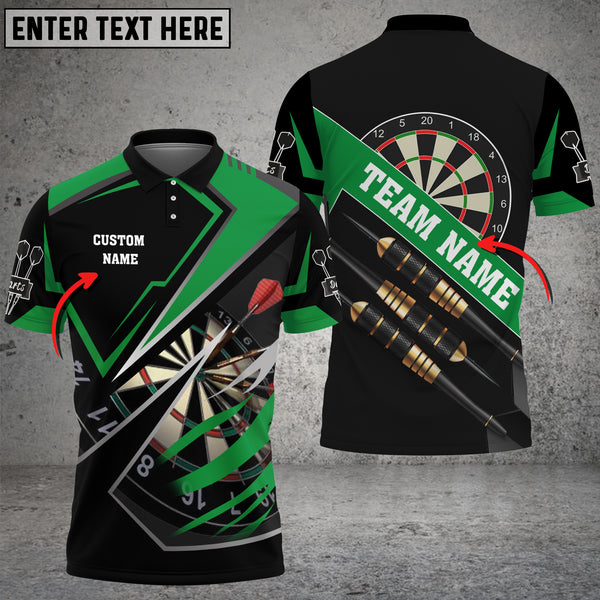 Personalized Darts Men Polo Shirt - Custom Name & Team Name Darts Polo Shirt For Darts Team, Darts Lover