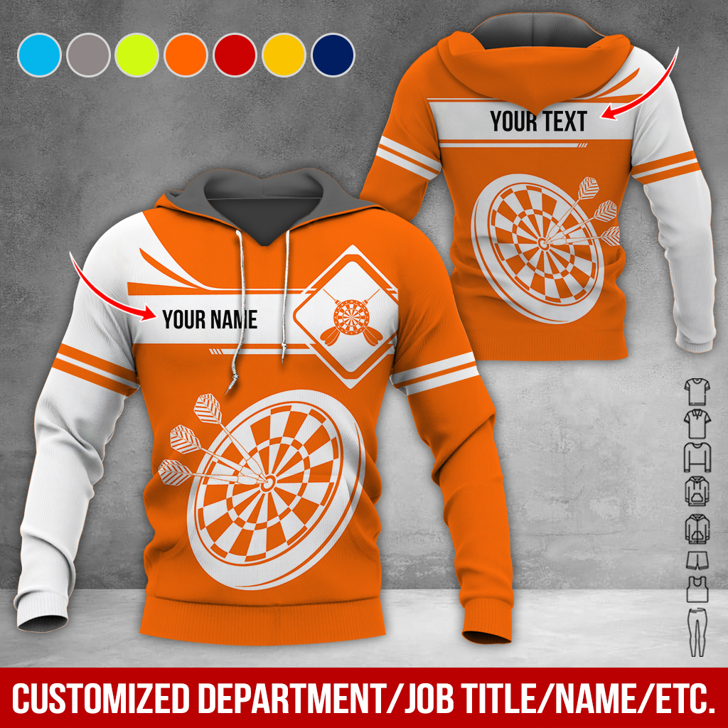 Customized Name Darts Premium Hoodie, Dartboards Pattern Darts Hoodie For Men & Women - Gift For Darts Lovers, Friend, Family