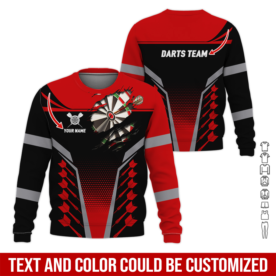 Customized Darts Sweatshirt, Personalized Name & Text Sweatshirt For Darts Player, Perfect Gift For Darts Lovers, Friend, Family