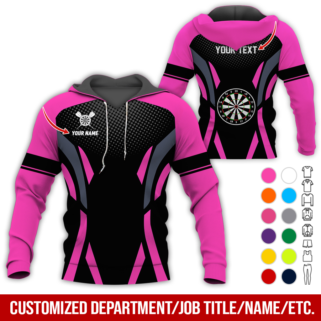 Personalized Darts Premium Hoodie, Custom Name & Text Darts Hoodie Gift For Darts Lovers, Friend, Family