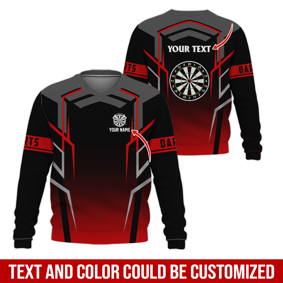 Customized Darts Sweatshirt, Dartsboards Pattern Sweatshirt Black For Darts Player, Perfect Gift For Darts Lovers, Friend, Family