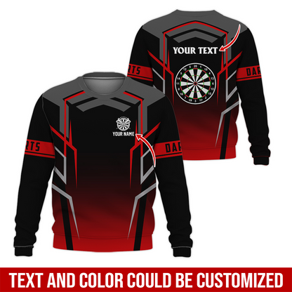 Customized Darts Sweatshirt, Dartsboards Pattern Sweatshirt Black For Darts Player, Perfect Gift For Darts Lovers, Friend, Family
