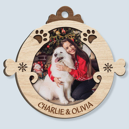 Personalized Wooden Dog Ornament, Custom Funny Dog Merry Woofmas Wooden Ornament For Christmas, Best Personalized Presents For Dog Lovers
