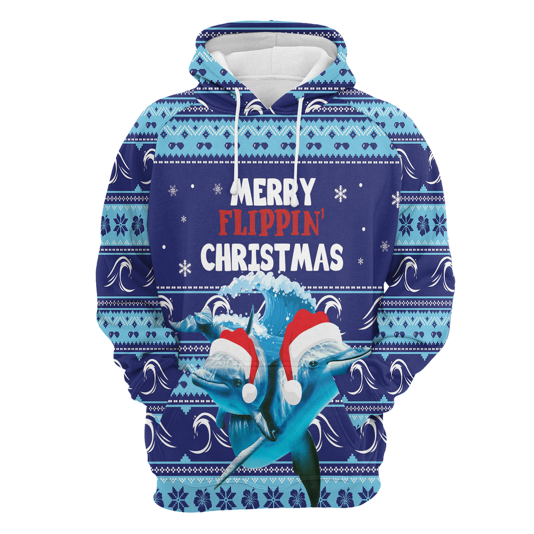 Dolphin Xmas Premium Christmas Hoodie, Merry Flippin Christmas Unisex Hoodie For Men & Women - Perfect Gift For Christmas, Dolphin Lovers