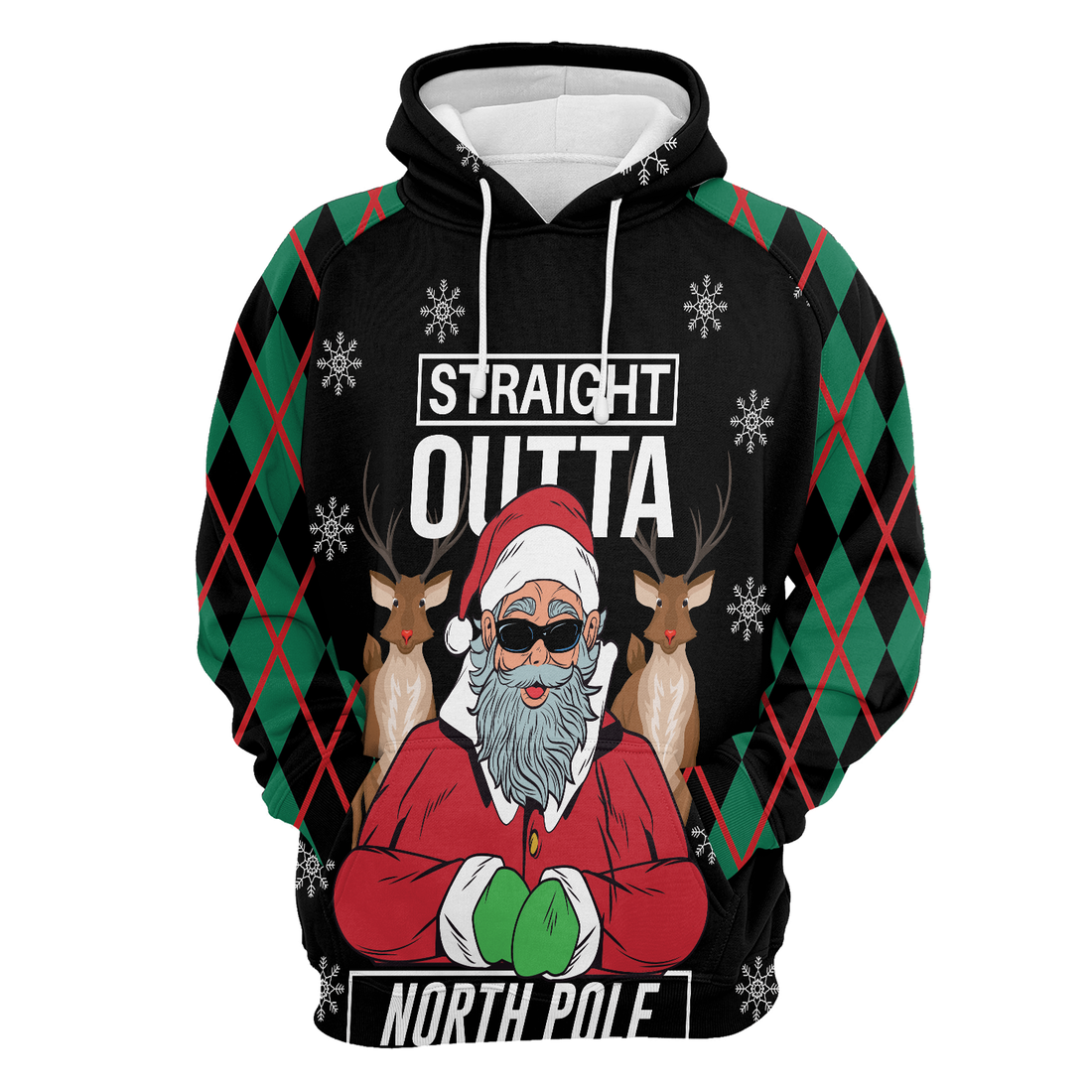 Santa Claus Premium Christmas Hoodie, Santa Claus Straight Outta North Pole Unisex Hoodie For Men & Women - Perfect Gift For Christmas, Friends, Family
