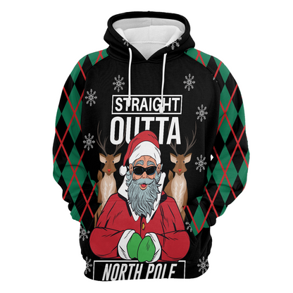 Santa Claus Premium Christmas Hoodie, Santa Claus Straight Outta North Pole Unisex Hoodie For Men & Women - Perfect Gift For Christmas, Friends, Family