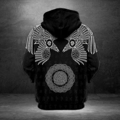 Viking Raven Pullover Premium Hoodie, Perfect Outfit For Men And Women On Christmas New Year Autumn Winter
