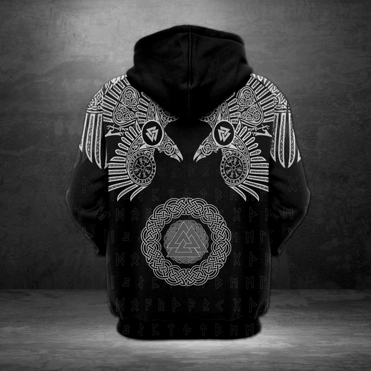 Viking Raven Pullover Premium Hoodie, Perfect Outfit For Men And Women On Christmas New Year Autumn Winter