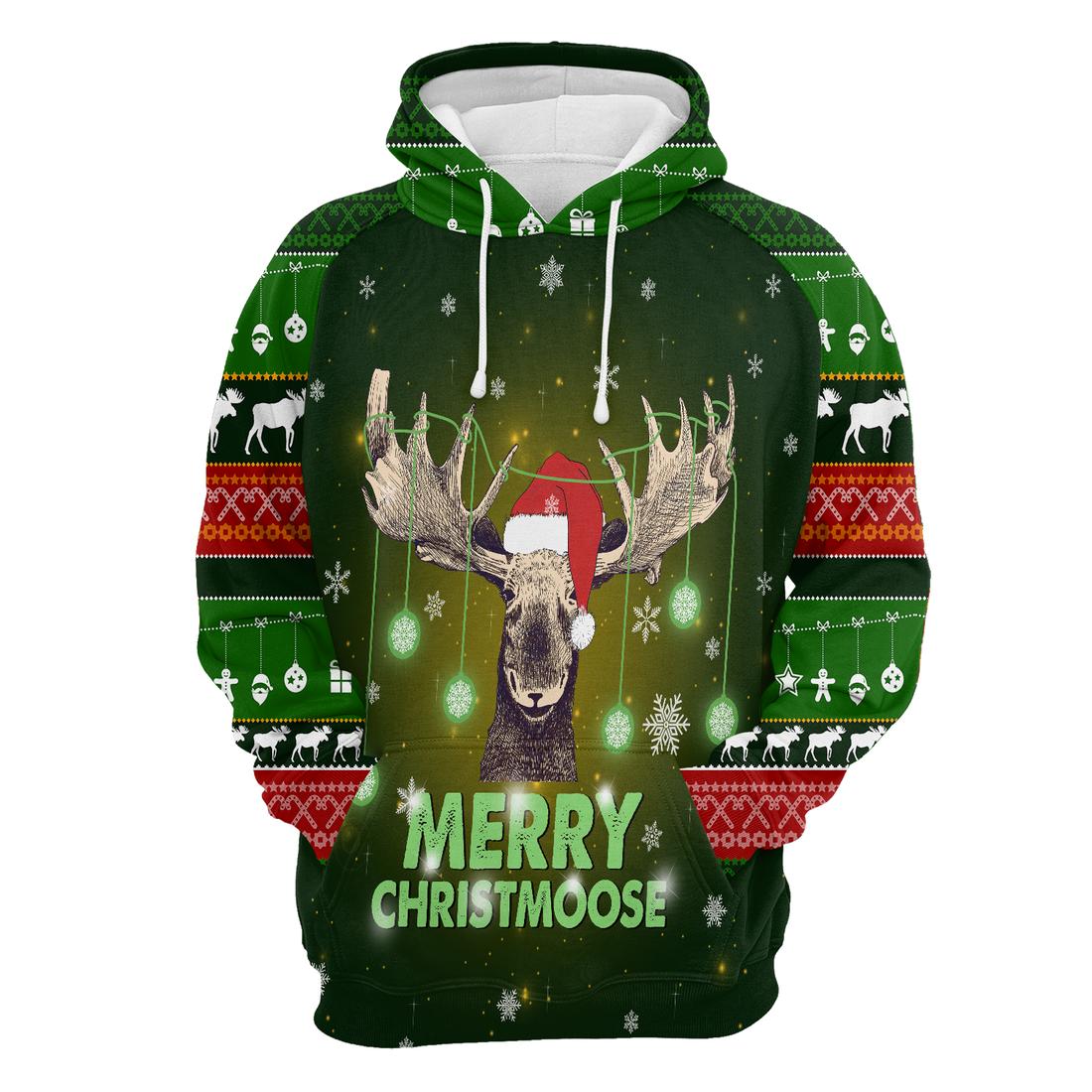 Reindeer Premium Christmas Hoodie, Merry ChristMoose Christmas Unisex Hoodie For Men & Women - Perfect Gift For Christmas, Reindeer Lovers