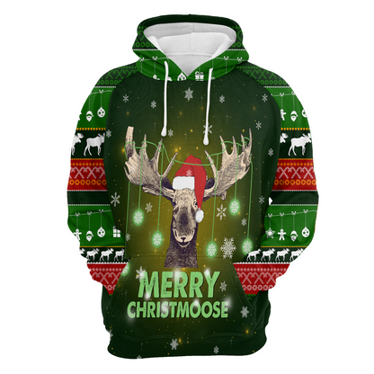 Reindeer Premium Christmas Hoodie, Merry ChristMoose Christmas Unisex Hoodie For Men & Women - Perfect Gift For Christmas, Reindeer Lovers