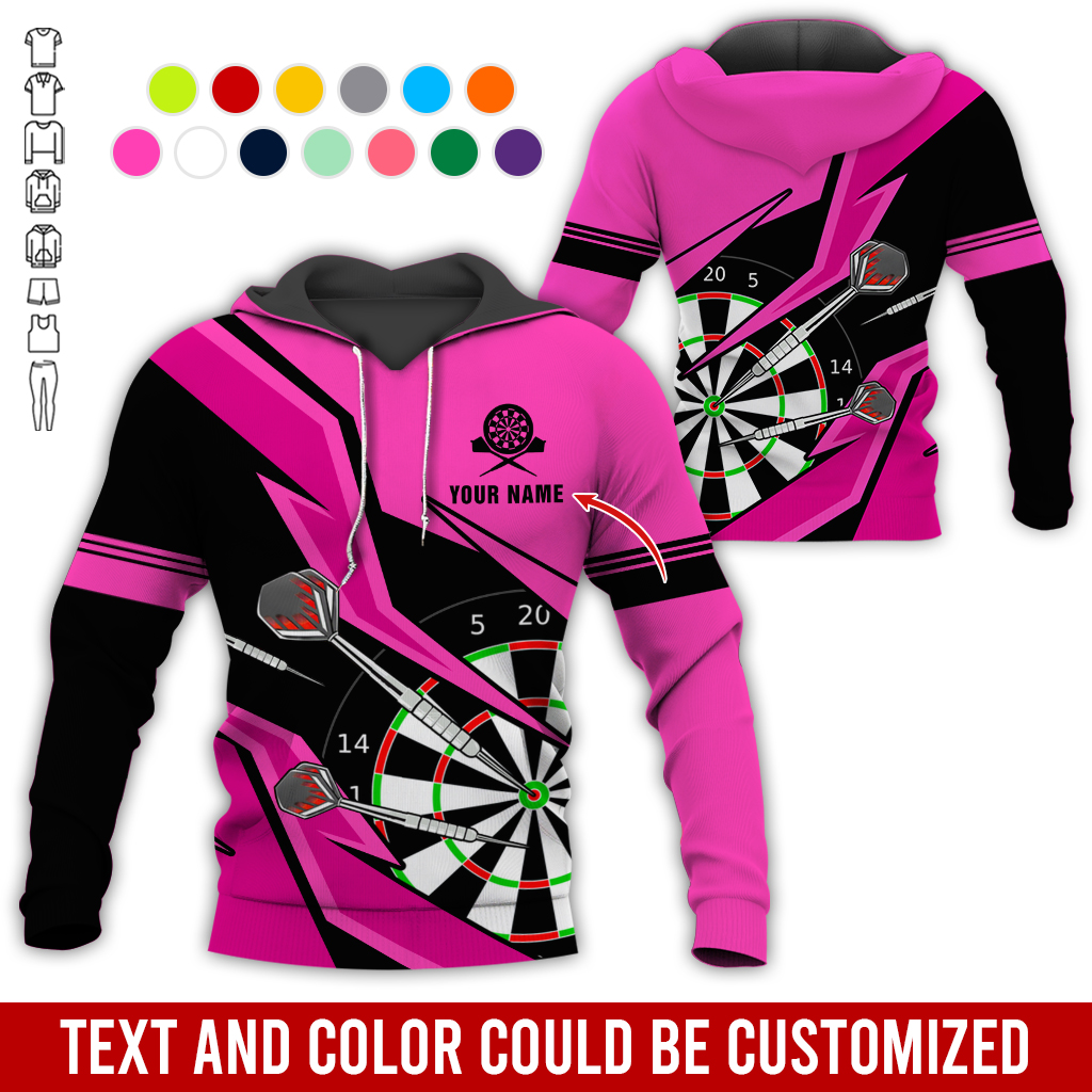 Customized Name Darts Premium Hoodie, Lightning Pattern Darts Hoodie For Men & Woman, Perfect Gift For Darts Lovers, Darts Player