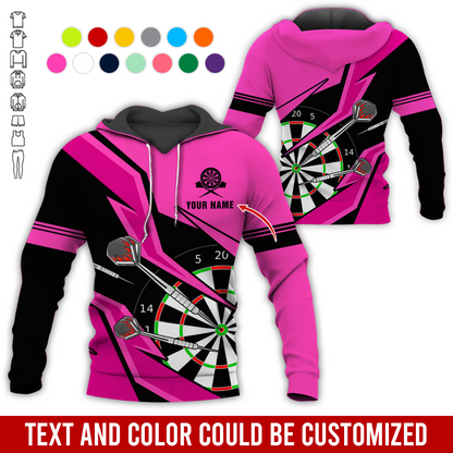 Customized Name Darts Premium Hoodie, Lightning Pattern Darts Hoodie For Men & Woman, Perfect Gift For Darts Lovers, Darts Player