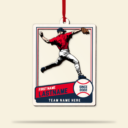 Custom Baseball Acrylic Ornament, Personalized Baseball Trading Card Acrylic Ornament - Perfect Gift For Baseball Lover, Christmas, New Year