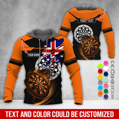 Customized Flag Darts Premium Hoodie, Custom Flag Hoodie For Men & Women, Perfect Gift For Darts Lovers, Friend, Family