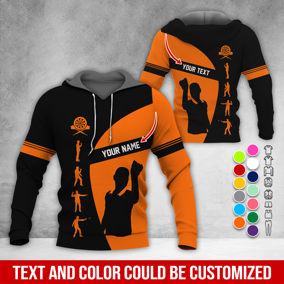 Customized Name & Text Darts Premium Hoodie, How to play Darts Pattern Hodie, Perfect Gift For Darts Lovers, Friend, Family
