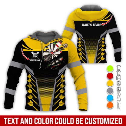 Customized Name & Team Name Darts Premium Hoodie, Personalized Hoodie For Darts Player, Perfect Gift For Darts Lovers, Friend, Family