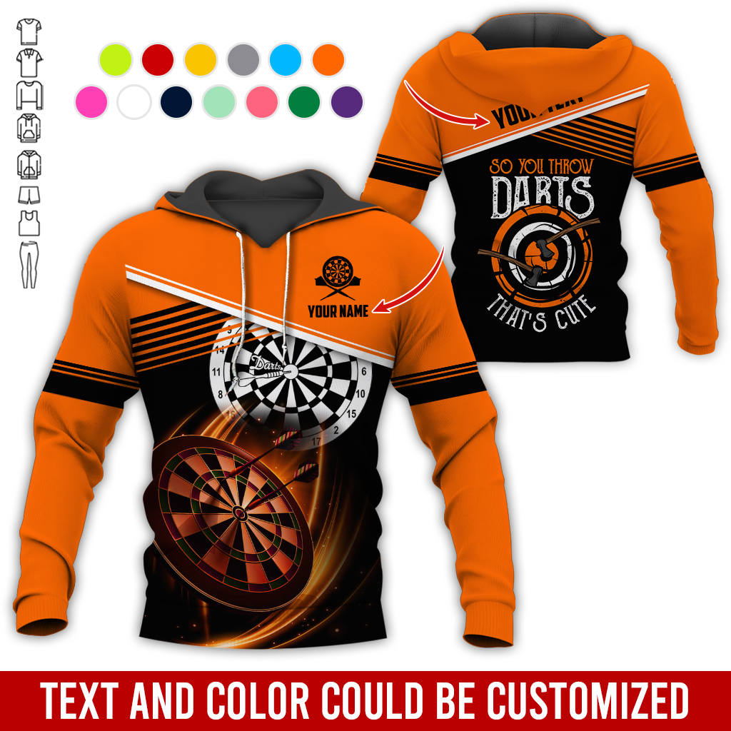 Customized Name & Text Darts Premium Hoodie, So You Throw Darts That's Cute Darts Hoodie, Perfect Gift For Darts Lovers, Darts Player
