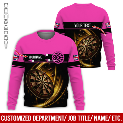 Customized Darts Sweatshirt, Personalized The National Flag Pattern Sweatshirt For Men & Women, Perfect Gift For Darts Lovers, Friend, Family