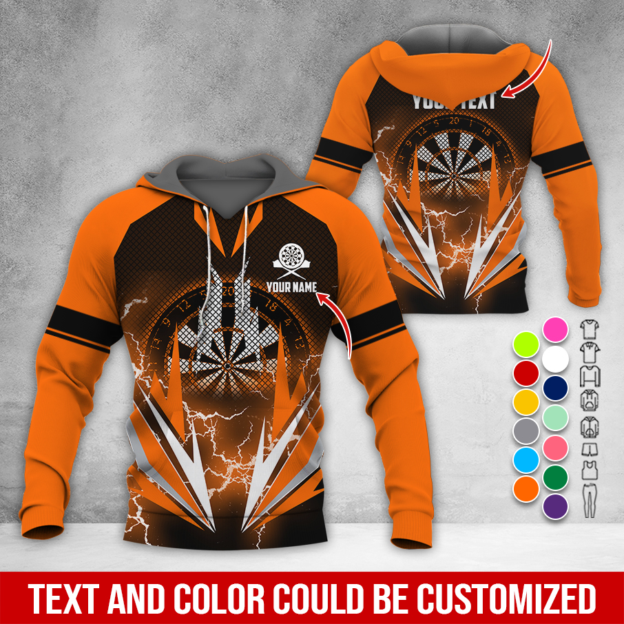 Customized Name Darts Thunder Premium Hoodie, Darts Pattern Hoodie, Perfect Gift For Darts Lovers, Friend, Family