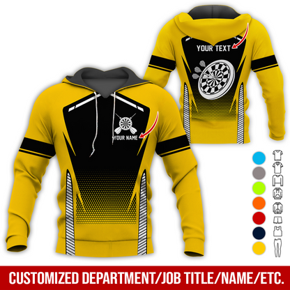 Customized Name Darts Premium Hoodie, Dartboards Pattern Darts Hoodie For Darst Player - Gift For Darts Lovers, Friend, Family