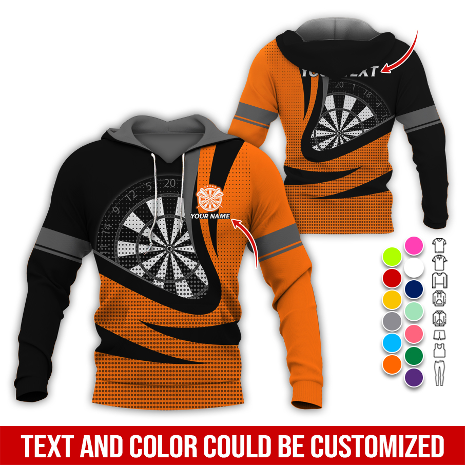 Personalized Name & Text Darts Premium Hoodie, Spot Pattern Darts Hoodie, Perfect Gift For Darts Lovers, Friend, Family