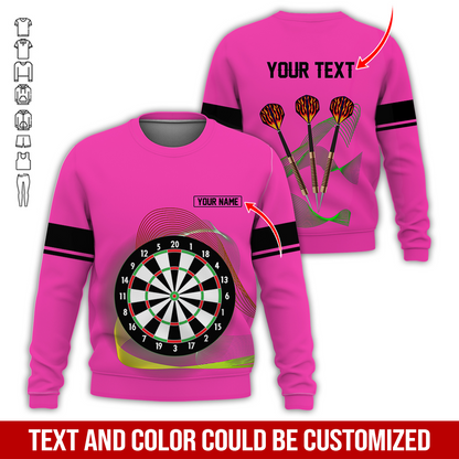 Customized Darts Sweatshirt, Personalized Name & text Sweatshirt,Black Line Pattern Sweatshirt For Men & Women, Perfect Gift For Darts Lovers, Friend, Family