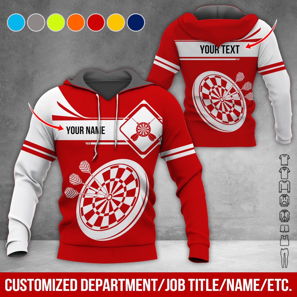 Customized Name Darts Premium Hoodie, Dartboards Pattern Darts Hoodie For Men & Women - Gift For Darts Lovers, Friend, Family