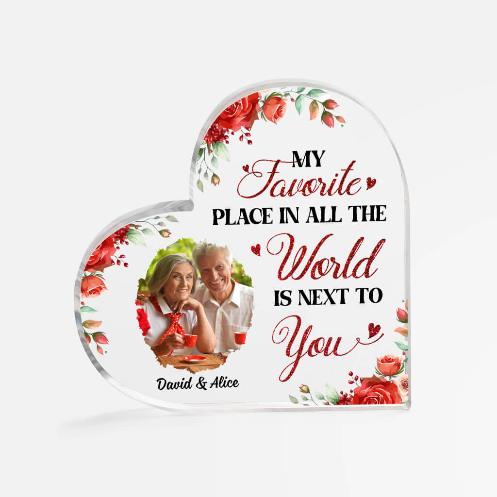 Personalized Couple Acrylic Ornament, Customized My Favorite Place In All The World Is Next To You Acrylic Ornament, Best Ornament For Couple