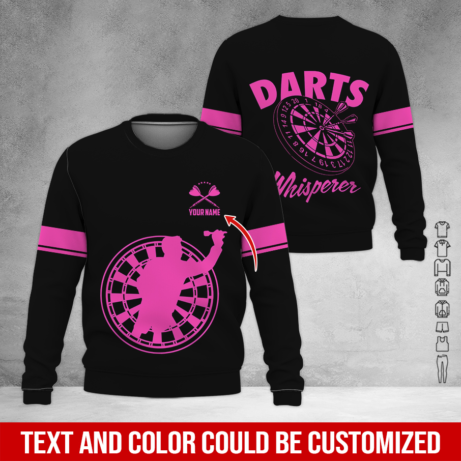 Customized Darts Sweatshirt, Personalized Name Sweatshirt, Darts Whisperer Sweatshirt, Perfect Gift For Darts Lovers, Friend, Family