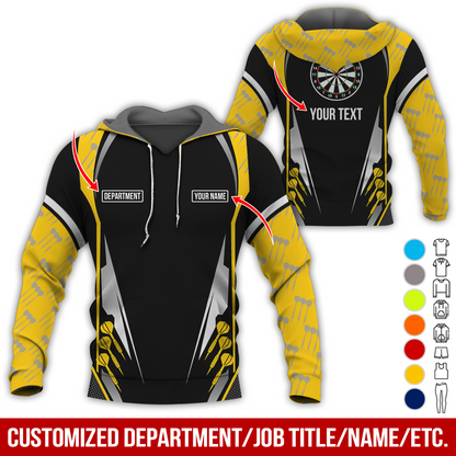 Personalized Darts Premium Hoodie, Darts Pattern Hoodie Black For Men & Women, Perfect Gift For Darts Lovers, Friend, Family