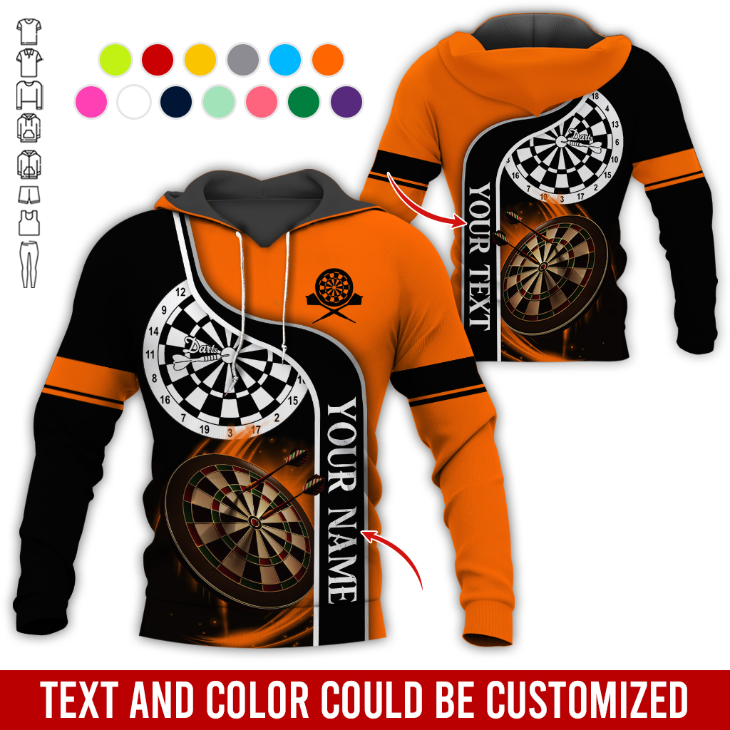 Customized Darts Premium Hoodie, Personalized Name & Text Darts Black Hoodie, Perfect Gift For Darts Lovers, Friend, Family