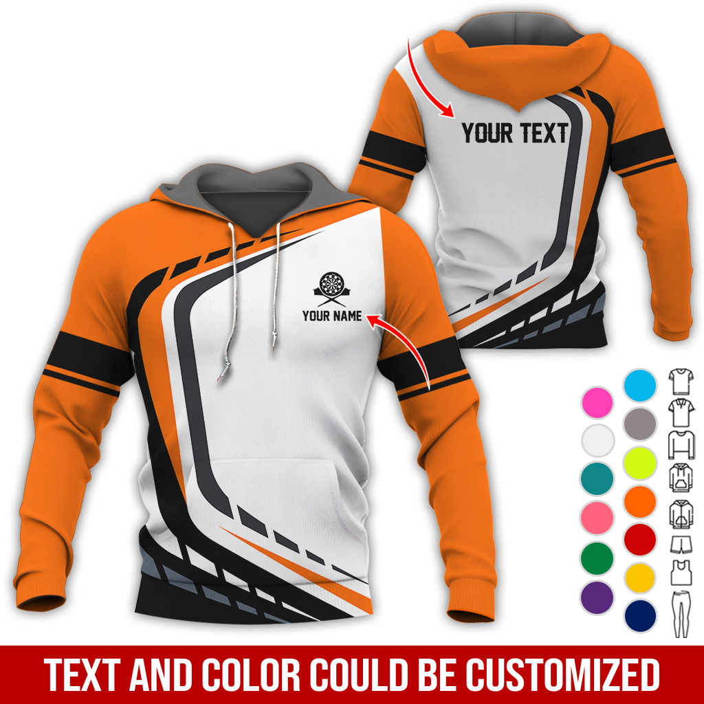 Personalized Darts Premium Hoodie, Customized Name & Text White Darts Hoodie, Perfect Gift For Darts Lovers, Friend, Family