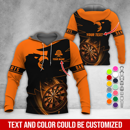Personalized Darts Black Raven Premium Hoodie, Customized Name & Text Darts Hoodie, Perfect Gift For Darts Lovers, Darts Player